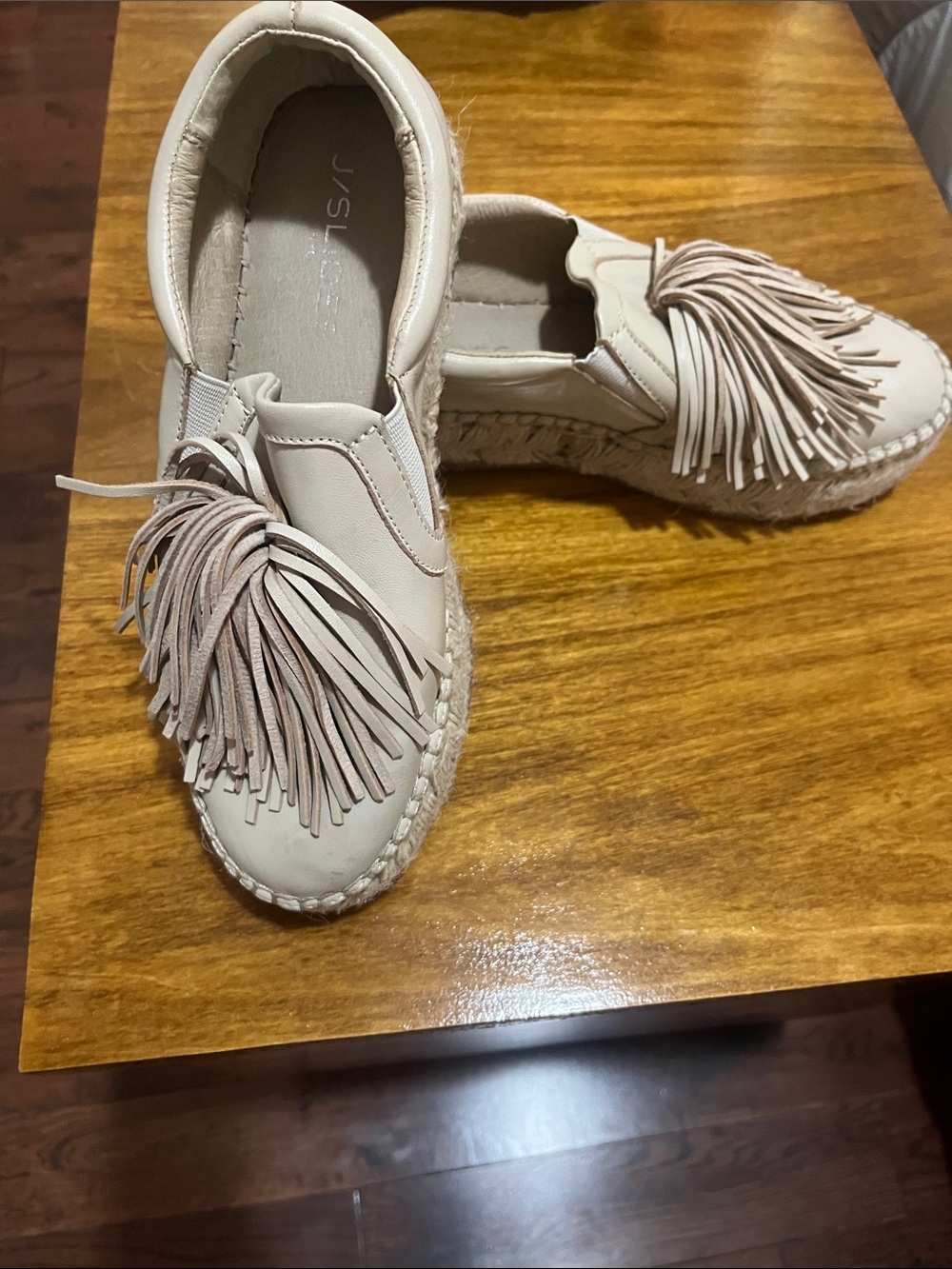 J/SLIDES Fringed Slip-On Espadrille Sneakers - Cream